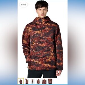 Oakley Mens Divisional Recycled Shell Anorak Jacket, Tiger Camo Red, Small